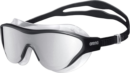 Arena The One Mask Swim Goggles for Men and Women, Silver/Black, Mirror Lens - One Size Silver, Black