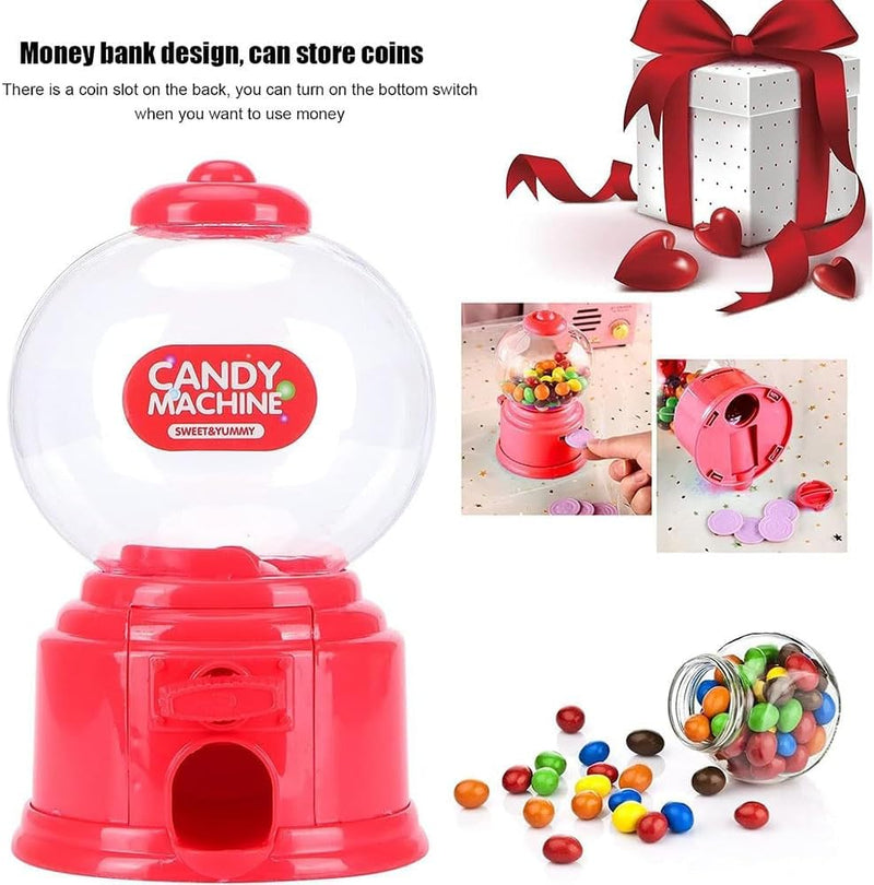 Xspring Candy Vending Machine, Gumball Machine with Easy Twist-Off Refill, Mini Candy Dispenser with Twist the Button, Vending Machine Can be Used as Filled with Candy, Piggy Bank and More
