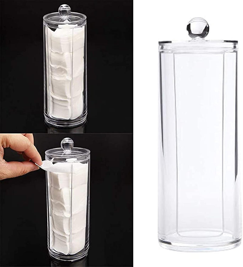 Cotton Pad Jar Creative Transparent Make Up Organizers Round Cosmetic Storage Dispenser Container Cotton Swab Holder For Women
