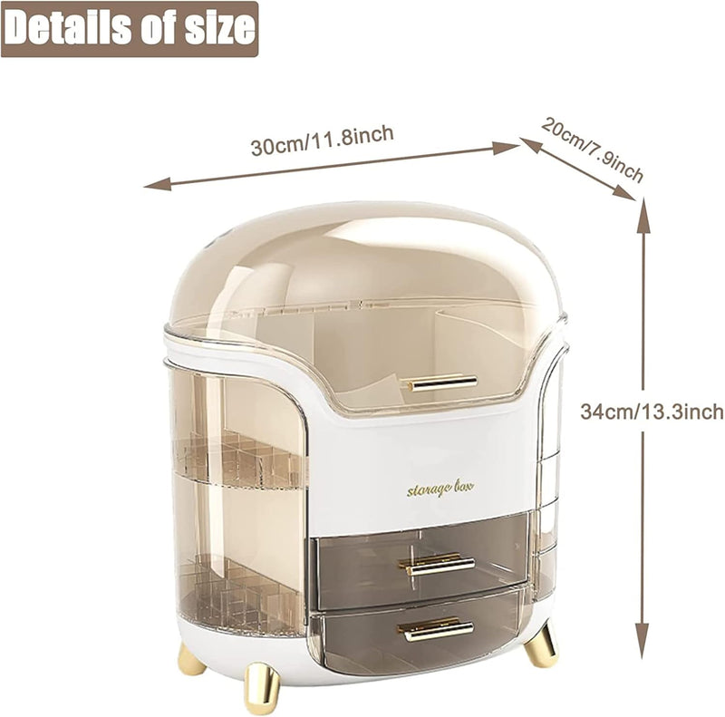 U-HOOME Makeup Organizer,U-HOOME Cosmetic Display Case Make up Organizer Skin Care Organizer,SkinCare Organizers for Bathroom Countertop,Bedroom Vanity Organizer Desk and Travel (White)