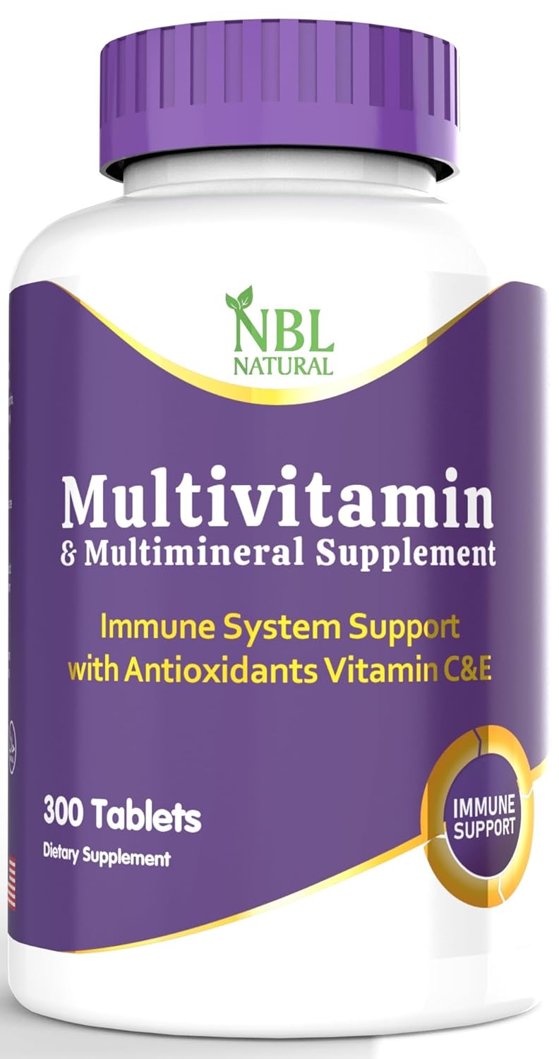 NBL NATURAL Adult Multivitamin for Women and Men, Daily Nutritional Support, 300 Tablets