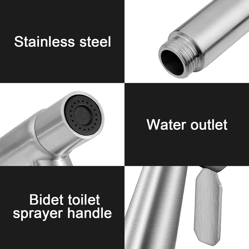 1Pieces Bidet Sprayer Head Stainless Steel Bidet Attachment for Toilet Handheld Bidet Sprayer Cloth Bathroom Diaper Sprayer for Kitchen and Toilet adjustable Water Pressure Control