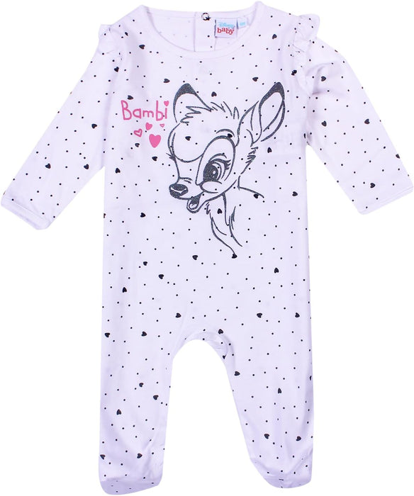 Disney Minnie Mouse Baby Girl Clothes - Toddler Baby Grow Sleepsuits From Ages 6 Months to 24 Months.