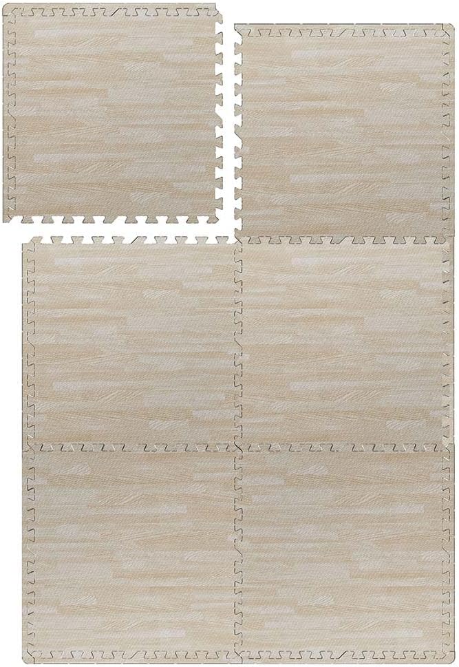 Bumble & Bird - Baby Play Mat - Motor Skills - Educational Mat - Non-Toxic EVA Foam - Waterproof - Easy to Clean - Easy to Store - 6pcs - 60cm x 60cm x 1.2cm - Beige