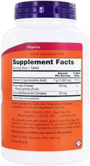Foods Vitamin C-1000 with Rose Hips & Bioflavonoids Immune Support & Antioxidant Protection & Collagen Formation & Overall Wellness 250 Tablets