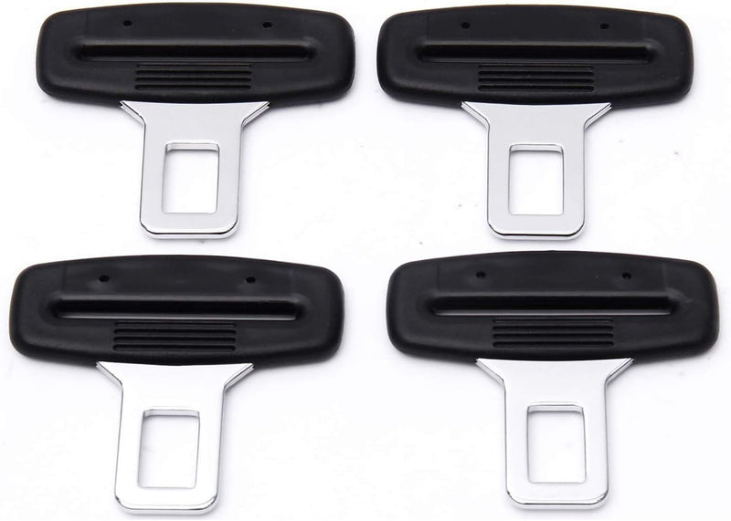 WedFeir 4pcs Car Seat Belt Clips, Car Seat Belt Insert Metal Tongue, Seat Safety Belt Buckle Auto Metal Seat Belt Clip, Universal for Most Vehicle. (Black)