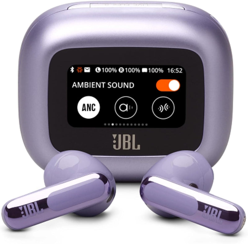 JBL LIVE FLEX 3 True wireless noise-cancelling earbuds with open-stick design and 50 hours total playback plus wireless charging, Blue