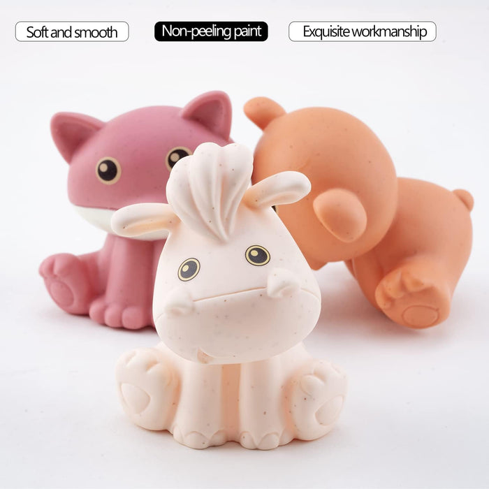 NALACAL Mold Free Animal Baby Bath Toys for Toddlers/ Infants 6 - 12 Months, 9 Pack No Hole No Mold Silicone Bathtub Toys Eco-Friendly Non Toxic Bathtub Float Toy for Water Play Kids