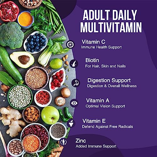 Multivitamin Gummies for Adults Immune Support Supplement - Natural Complete Daily Multivitamin Gummy Vitamins - Vegetarian Multi Vitamin A, C, E, B6, B12 for Men & Women - 120 Gummy Multivitamins
