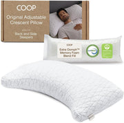 Coop Home Goods - Premium Adjustable Loft - Shredded Hypoallergenic Certipur Memory Foam Pillow with Washable Removable Cover - 20 x 30 - Queen Size - gold, Crescent White King