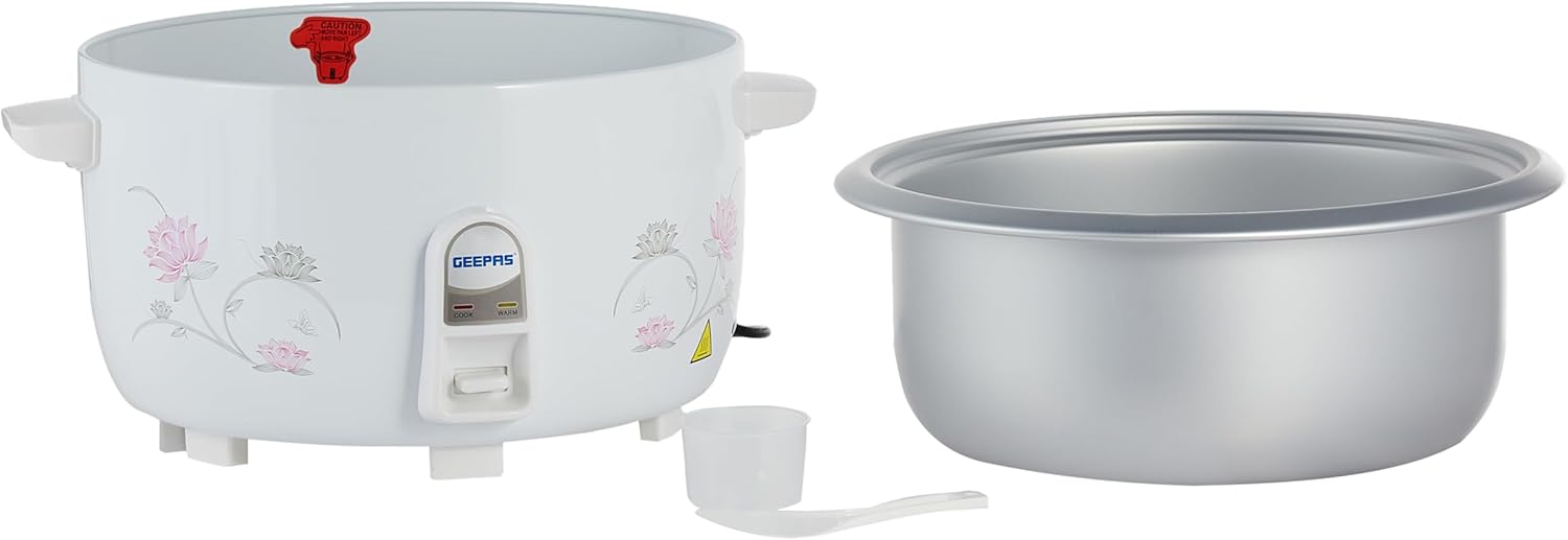 Geepas GRC4322 8.0L Electric Rice Cooker | 2500W Non-Stick Inner Pot, Automatic Cooking, Easy Cleaning, High-Temperature Protection - Make & Steam Healthy Food Vegetables