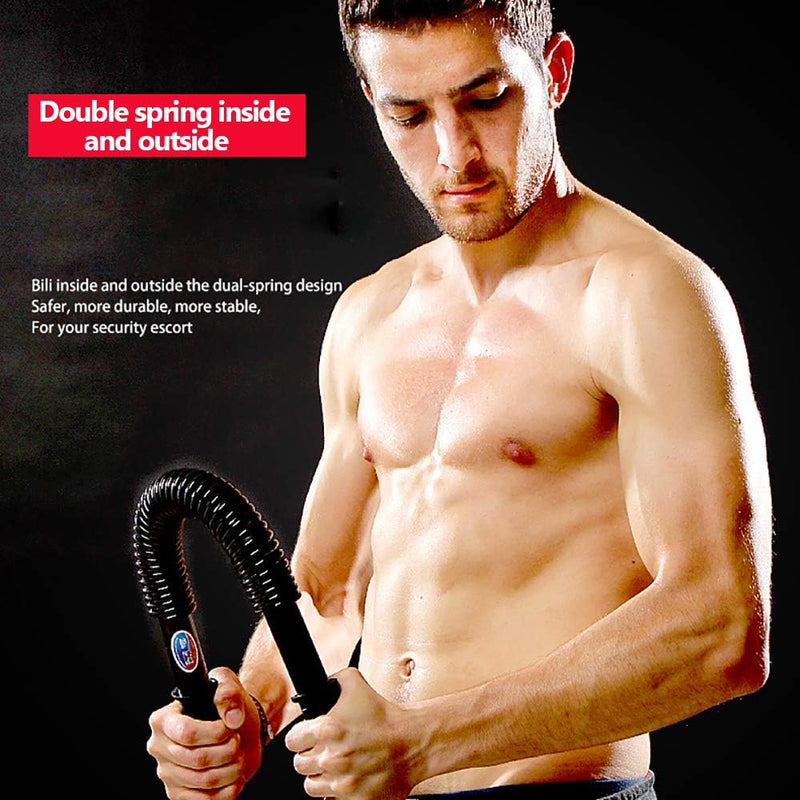 Power Twister Bar, Spring Heavy Fitness Bar, Shoulder And Chest Exercise Arm Strength Training Device for Men And Women, Home Gym Arm Machine