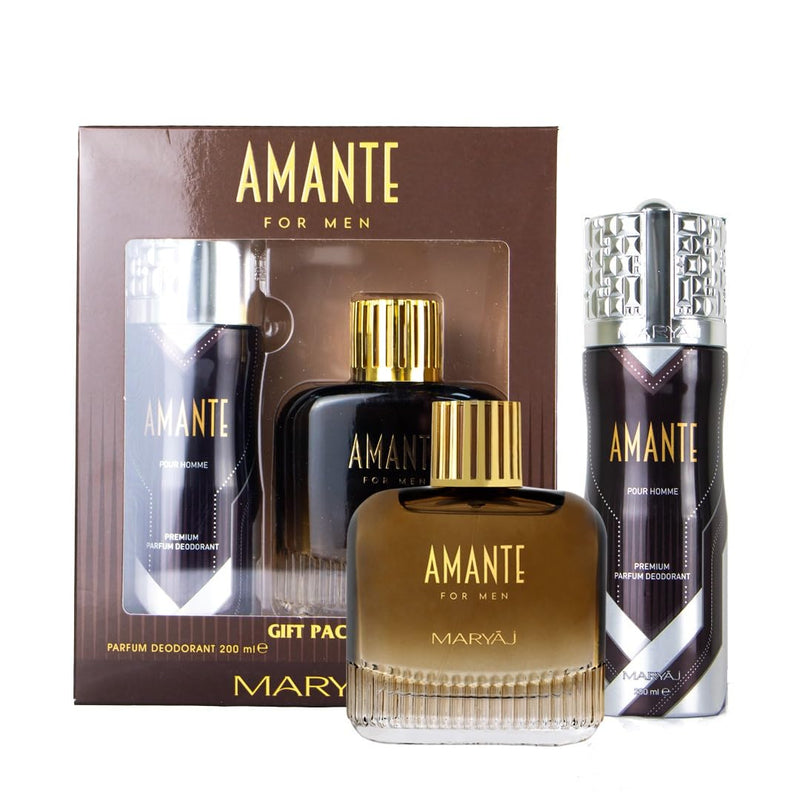 Maryaj Amante Perfume Gift Set for Men (Eau de Parfum Spray 100ml + Body Spray 200ml)