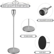 TERRIFI 3 Pcs Candle Holders for Taper Candles, Decorative Candlestick Holder for Wedding, Dinning, Party, Fits 3/4 inch Thick Candle&Led Candles (Metal Candle Stand) (White)