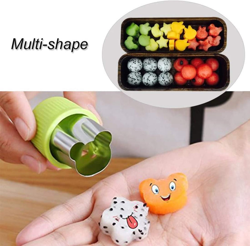 Vegetable Cutter Shapes Set (9 Piece) - Mini Cookie Cutters, Vegetable Shape Cutters for Kids, Bento Lunch Box Accessories