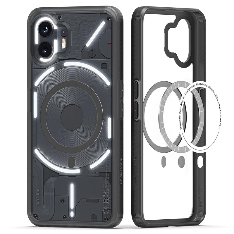 KAPAVER Mag-X Back Cover Case Compatible with Nothing Phone 2 (TPU+PC) (Smoke Black)