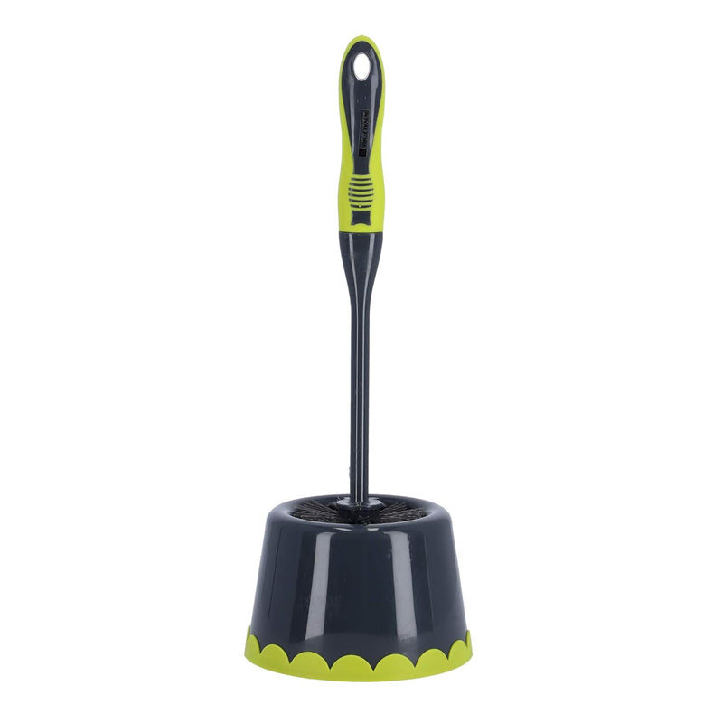 Royalford Toilet Brush with Holder - Easy Storage with Comfortable Handle - Compact Round Design - Clears Clogged Toilets and drains - Ideal for Home & Office Use