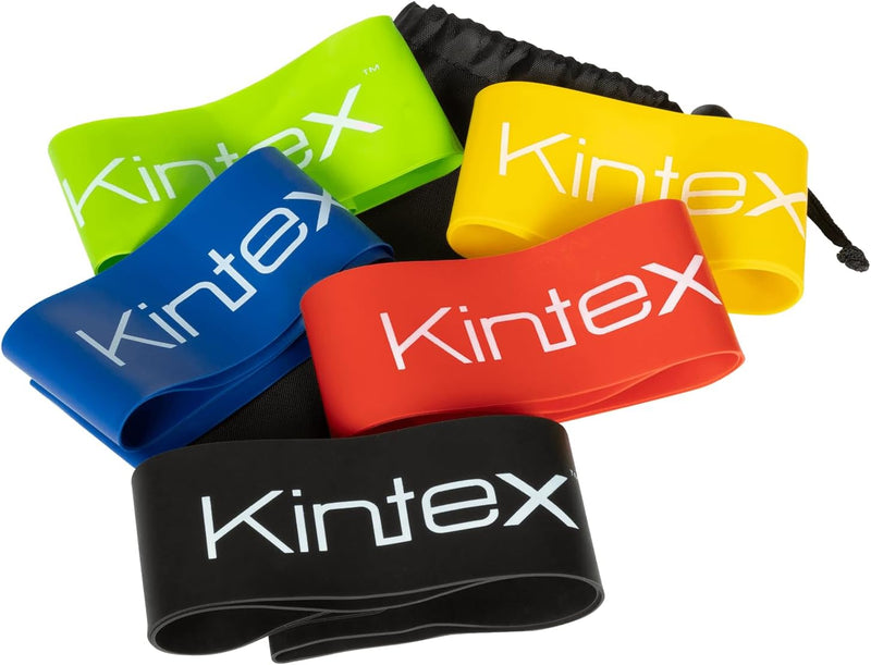 Kintex Mini Loops Set, 5 Strengths Fitness Loop, Gym Band, Yoga, Pilates, Training, Workout