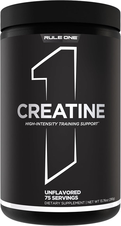 Rule 1 Creatine Powder Pure Micronized Creatine Monohydrate for High-Intensity Exercise and Lean Body Mass Support, Flavored and Unflavored (60 Servings, Fruit Punch) - Unflavored 75 Servings