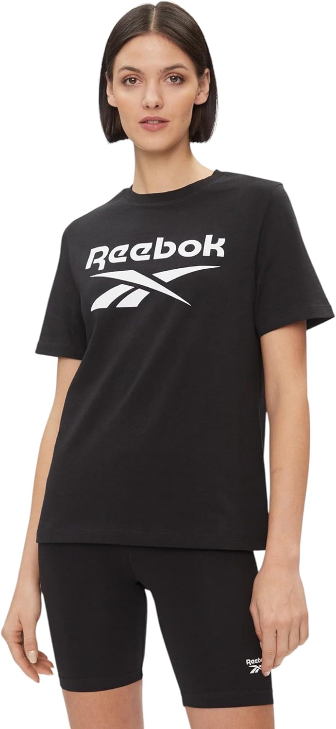womens Identity Big Logo Tee T-Shirt - Black