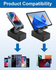 Induction Speaker Stand, 3 in 1 Foldable Cell Phone with Induction Speaker/Atmosphere Light/Anti-Slip Base, Audio Stand with 360 Rotation Foldable Dock