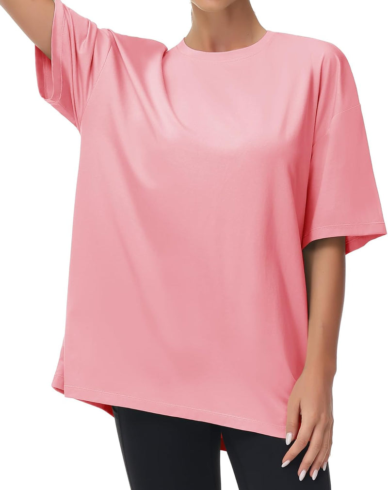 THE GYM PEOPLE Women's Casual Oversized T-Shirts Summer Crewneck Short Sleeve Workout Basic Tee Tops