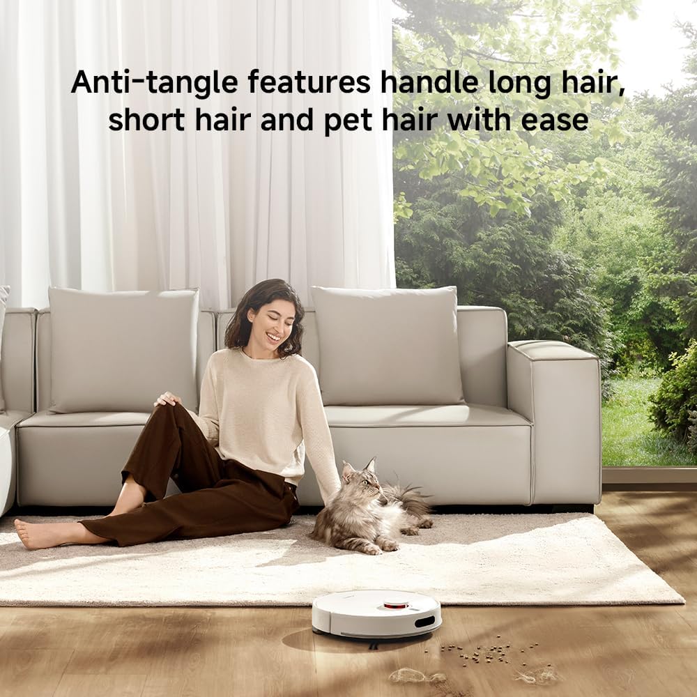 Xiaomi Robot Vacuum H40, 10000Pa powerful suction, LDS Navigation, Smart Mapping, Anti-tangle brush, Auto Dust Emptying, 180min Runtime, Works with Xiaomi Home App, Voice Control
