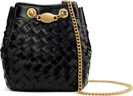 Women's Yara Hand-Woven Bucket Bag - Black