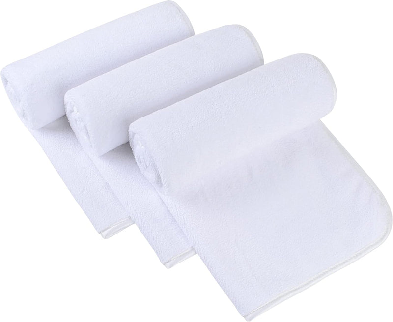 SINLAND Microfiber Face Towels Ultra Soft Facial Washcloths Face Cloth for Bath 12Inch x 12Inch 6 Pack - White 16Inch x 31Inch