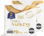 SNH Packing 1-Ply Pack of 2 (140 Pcs) Disposable Paper Napkin Tissue Paper 30X30 Cm White Interfold Tissue Paper Towels for Hand and Face Towel Napkins Paper for Everyday Use - Pack of 2 (140 Pcs)