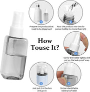 4 in 1 Travel Bottles for Toiletries, 50ml Spray Bottle & Lotion Bottle Kit, Portable