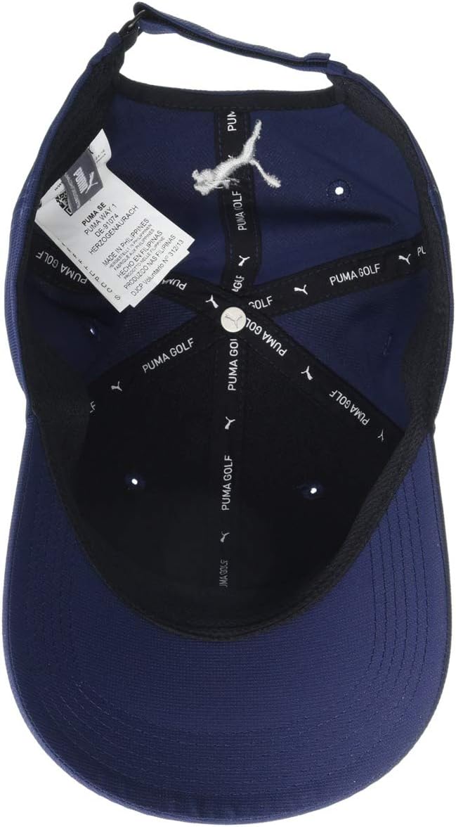 mens 0214310 Puma Golf 2018 Pounce Cap (Bright White/Black) (pack of 1) - One Size Peacoat