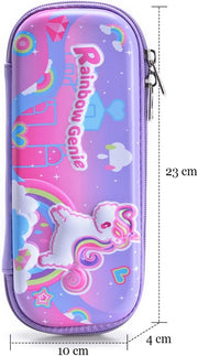 3D Genie Unicorn Pencil Case, Purple, EZ_PBX_07