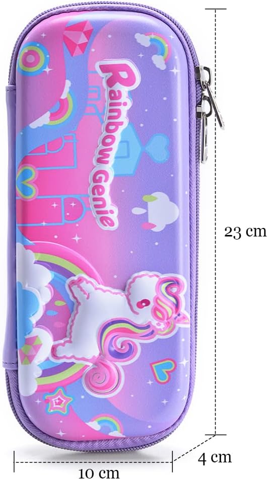 3D Genie Unicorn Pencil Case, Purple, EZ_PBX_07