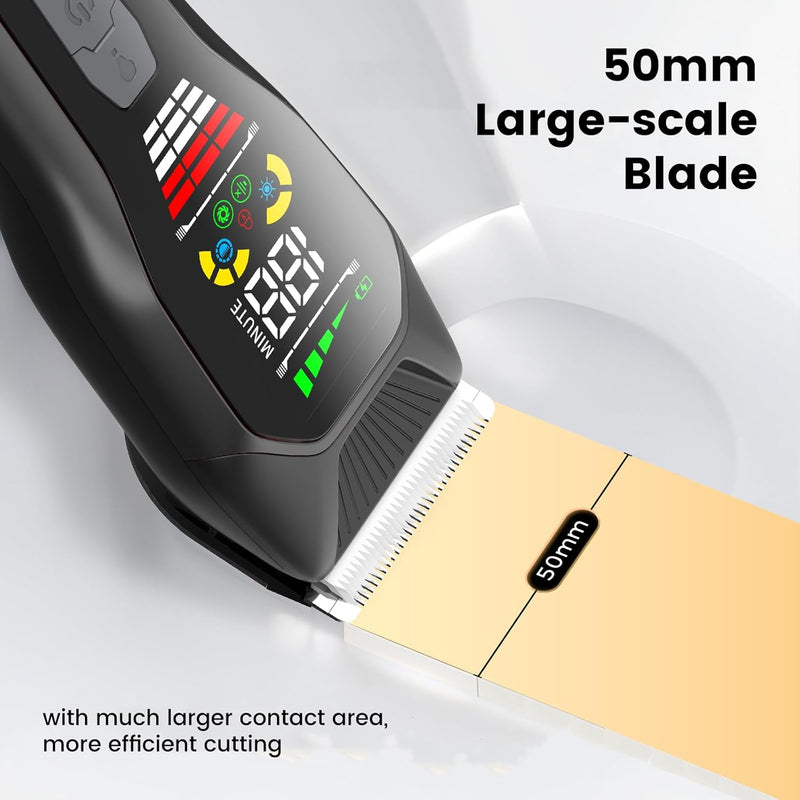 ENSSU Body Trimmer for Men, Electric Manscape Hair Trimmer, Waterproof Ball Trimmer for Chest, Beard, and Pubic Hair with LCD Display, Recharge Dock