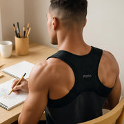 Fitto Adjustable Posture Corrector for Men and Women - Upper Back Support Brace - Black