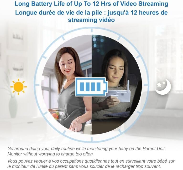 VTech 1080p Smart WiFi Remote Access 360 Degree Pan & Tilt Video Baby Monitor with 5” HighDefinition 720p Display, Night Light, RM5766HD