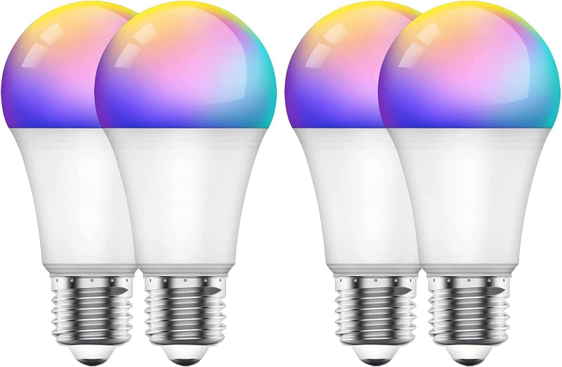 1Pcs Smart Led Bulb E27 Remote Control Color Adjustable Light Works With Amazon Alexa/Echo Google Home/Assistant Ifttt 190V/240V 10W 3000K 800Lm, Wi-Fi - 4 PACK