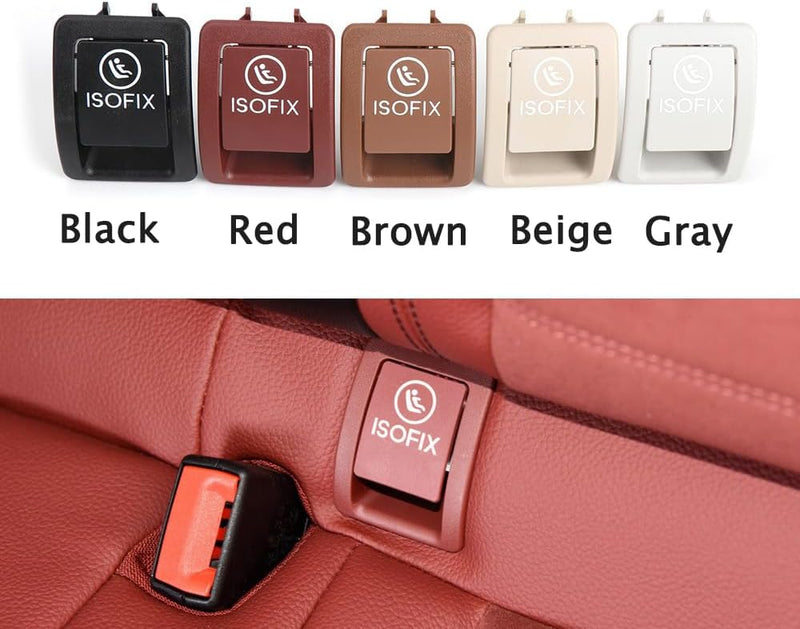 Cakievro for Mercedes W205 Car Rear Child ISOFIX Switch Seat Safety Cover for Benz C Class W205 C300 C350 C200 C180 2015-2021 2059200513 (Light Beige)