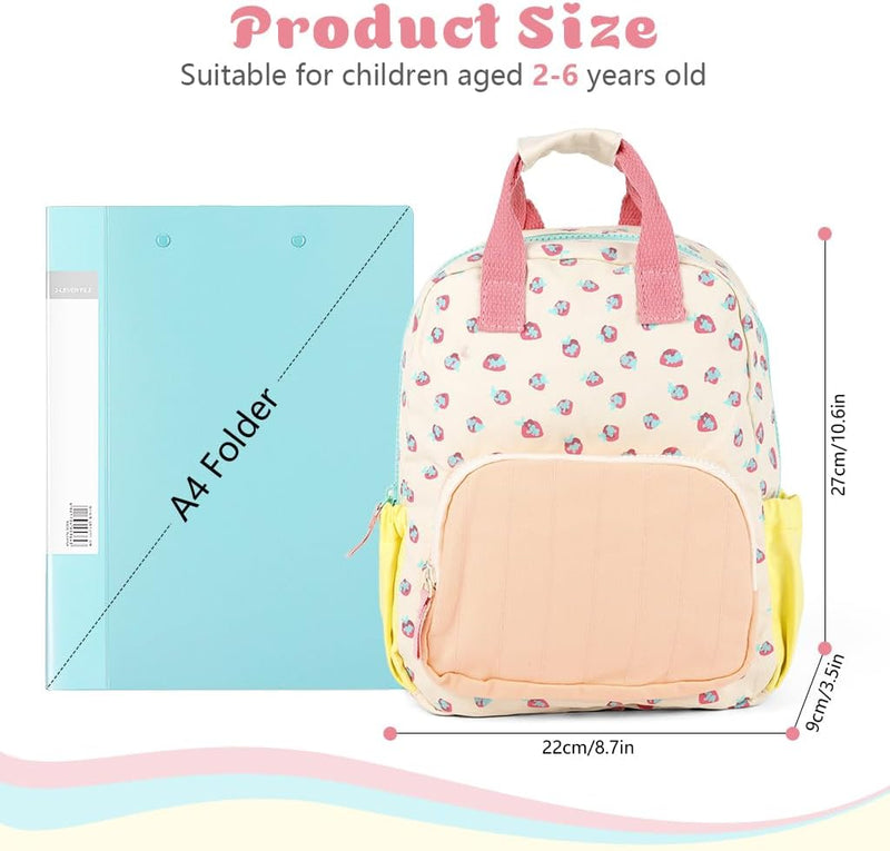 Toddler Backpack for Girls Boys, Cute Cartoon Plush Kids Mini School Bag, Lightweight Preschool Daypack for Travel, Nursery, Kindergarten 2-6 Years - Mustard