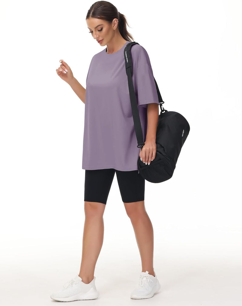 THE GYM PEOPLE Women's Casual Oversized T-Shirts Summer Crewneck Short Sleeve Workout Basic Tee Tops