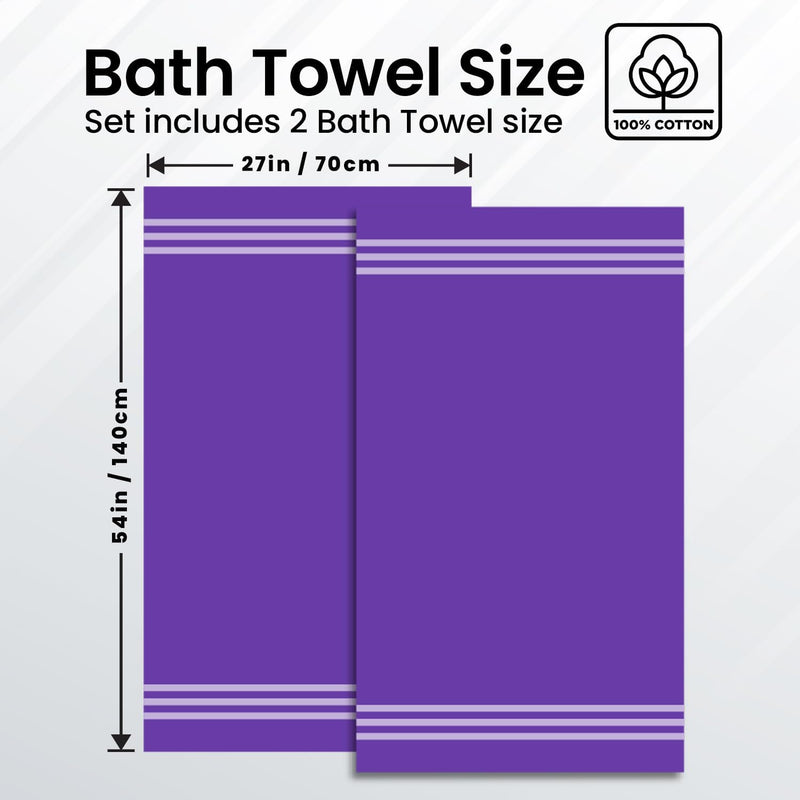 Infinitee Xclusives Premium Cotton Bath Towels Set of 2 (70 x 140 cm) Soft, Highly Absorbent, Quick Dry Towels - Perfect Towels for Bathroom, Gym, Spa & Hotel (Brilliant White)