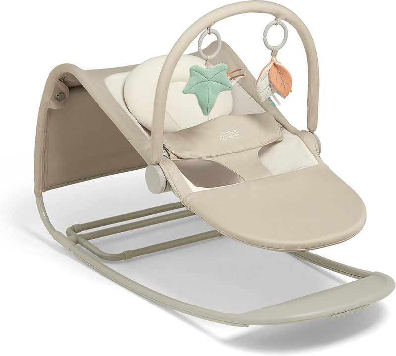 Mamas & Papas Tempo 3-in-1 Rocker/Bouncer, Lightweight, 3-Point Harness and Easily Removable Magnetic Toy Bar, Blush