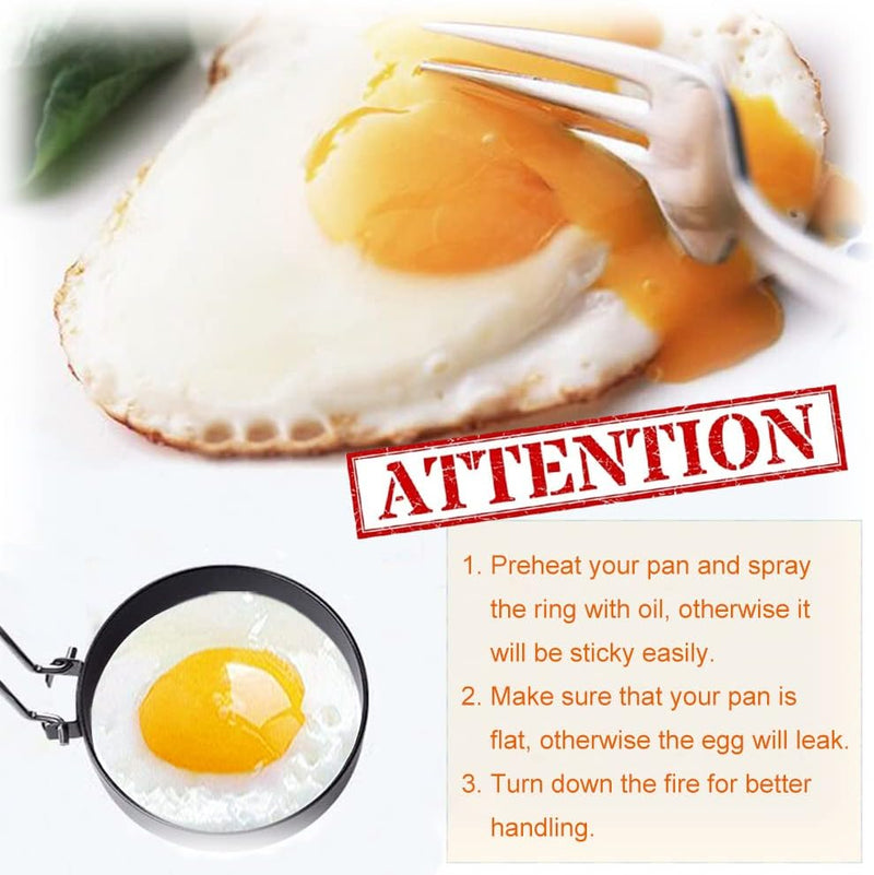 2 Pcs Egg Ring Set, 9 CM Nonstick Egg Mold, Practical Eggs Poacher for Frying Eggs, Pancakes, English Muffins and Breakfast Cooking