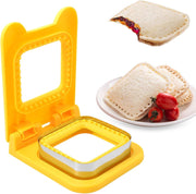 Sandwich Cutter and Sealer, Cookie Bread Pancake Maker, Square Sandwich Shape Cutters, Sandwich Cutter for Cookie, Bread Pancake, and Sandwich (Red) - Yellow