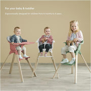 Stokke Clikk High Chair, Fjord Blue - All-in-One High Chair with Tray + Harness - Light, Durable & Travel Friendly - Ergonomic with Adjustable Features - Best for 6-36 Months or Up to 33 lbs