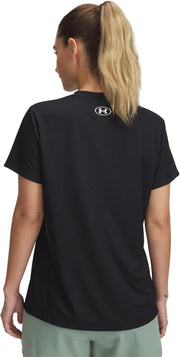 Women's Tech Ribbed Short Sleeve Crew - (001) Black / / White