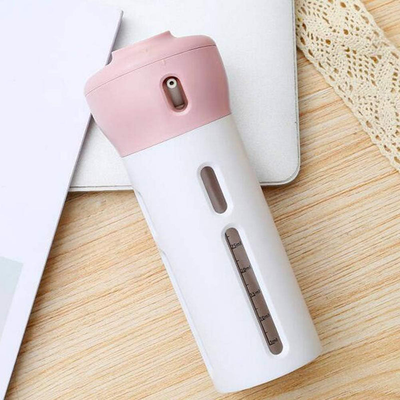 YJXPP Travel Sub-bottle Set 4 in 1 Portable Travel Bottles Rotatable Lotion Dispenser Cosmetic Organizer for Outdoor Pink