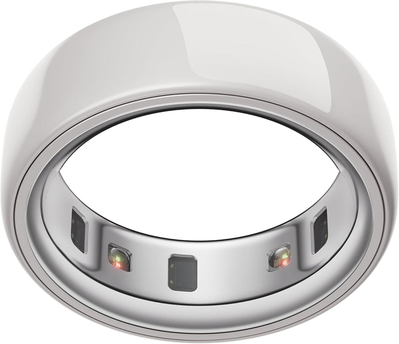 Oura Ring 4 - Ceramic Petal - Size 8 - Smart Ring Non-Standard Fit Measure with Oura Ring 4 Size Kit Sleep, Heart Rate and Fitness Tracking Wearable 8-Day Battery, iOS/Android Compatible - Cloud 10