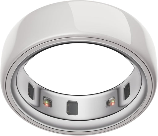 Oura Ring 4 - Ceramic Petal - Size 8 - Smart Ring Non-Standard Fit Measure with Oura Ring 4 Size Kit Sleep, Heart Rate and Fitness Tracking Wearable 8-Day Battery, iOS/Android Compatible - Cloud 10